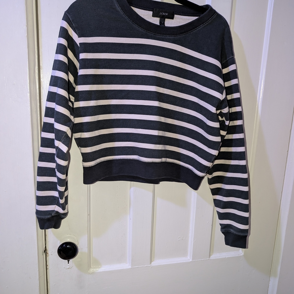Striped Black and White Cropped Sweater